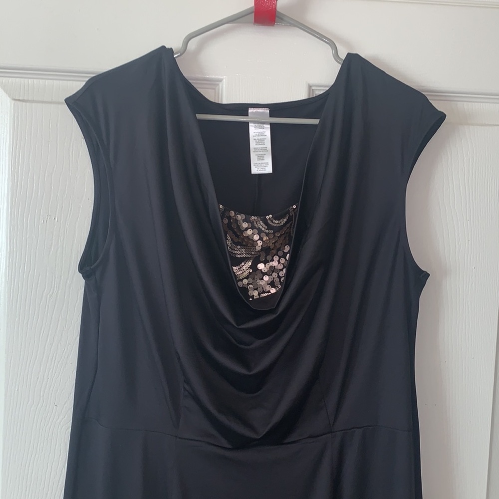 Black Cocktail Dress with Gold Design - Picture 5 of 10